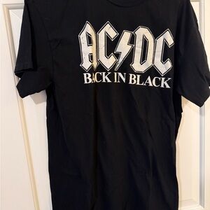 AC/DC Black Tee with White 'Back In Black' Logo
